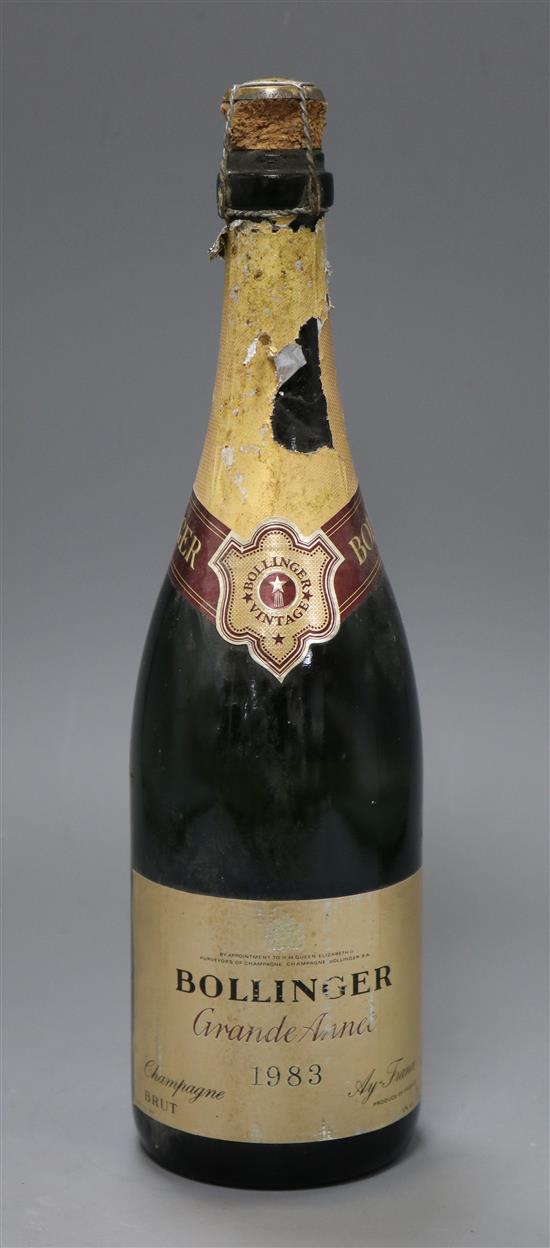 A bottle of Bollinger Grande Annee 1983